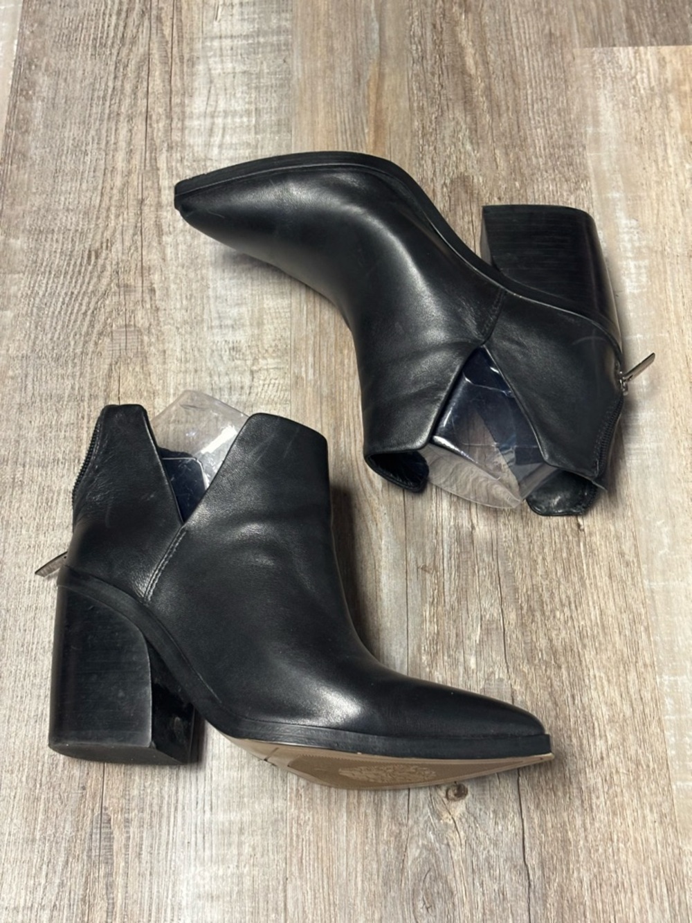 Vince Camuto Black Leather Ankle Booties